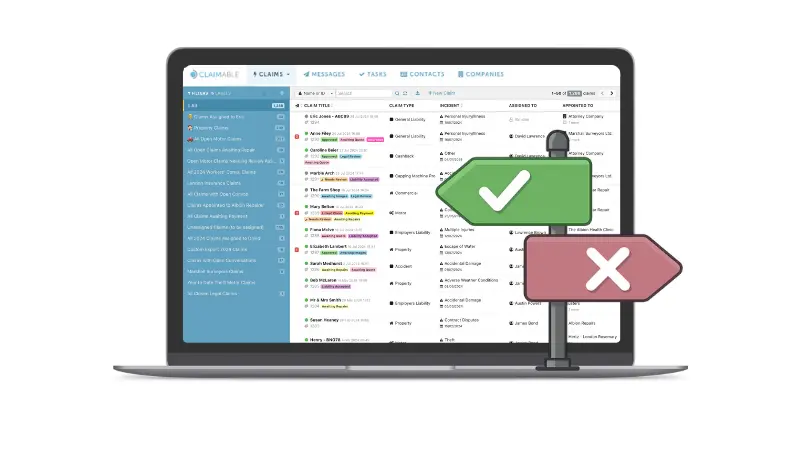 Claimable claim software with a green arrouw pointing at it