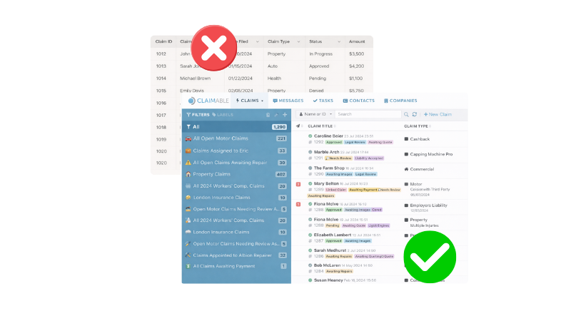 Claim software for internal teams