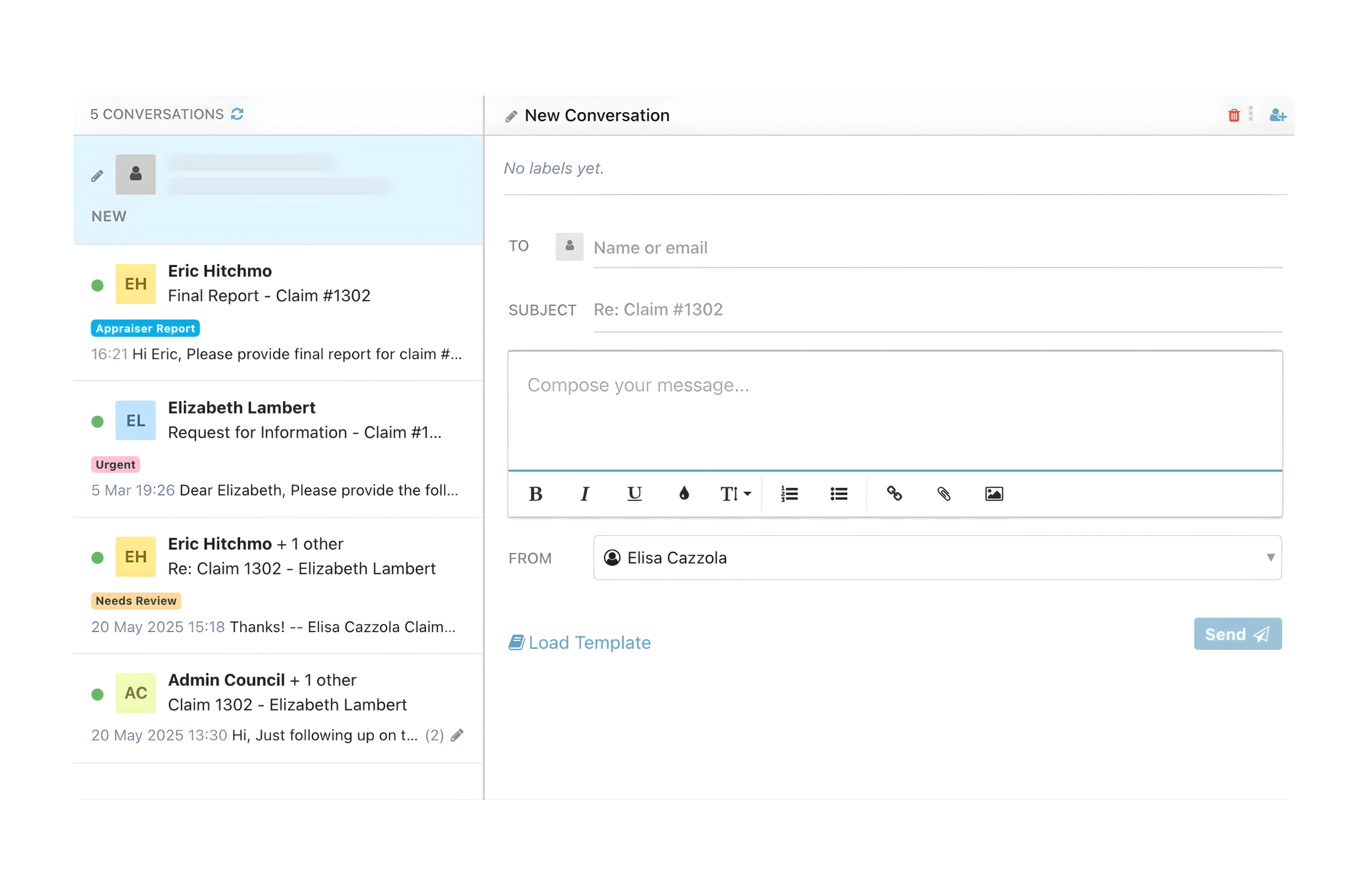 Shared claims inbox for in-house teams to centralise claim communication